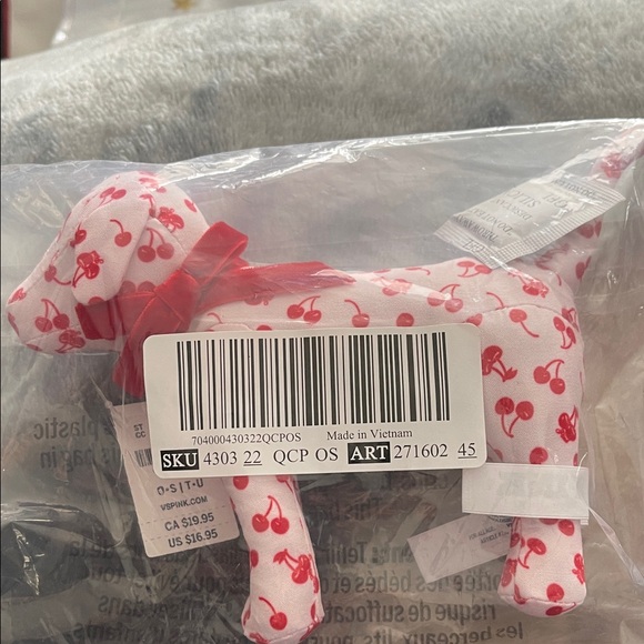 Pink Brand Mini Dog Plush Toy - Picture 2 of 3